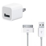 iPhone 30-Pin USB Cable & 5W Power Adapter Charger Bundle (Original)
